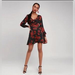 Free People Size 0 Women's Rose Polka Dot Print Baby Doll Dress